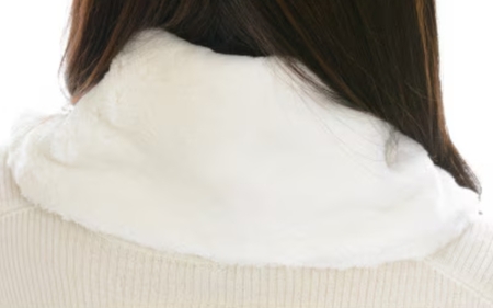 【ナチュラル】マフラー　オーガニックコットン 無染色　ボア襟マフ【canl0014-2】