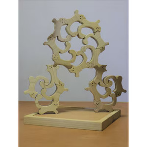 猫の組み積み木 ホオ(朴)【kmky0003】