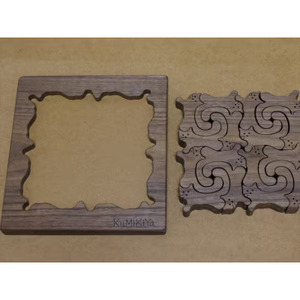 猫の組み積み木 ウォルナット【kmky0004】