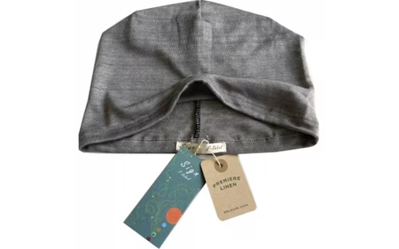 【グレー】帽子　ベルギーリネン夏ワッチ【canl0020-1】