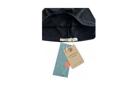 【ブラック】帽子　ベルギーリネン夏ワッチ【canl0020-3】