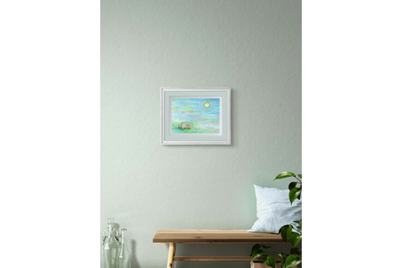 【71-05】ウォンバット絵画 『それぞれのお月見』【ジクレー版画】額付き