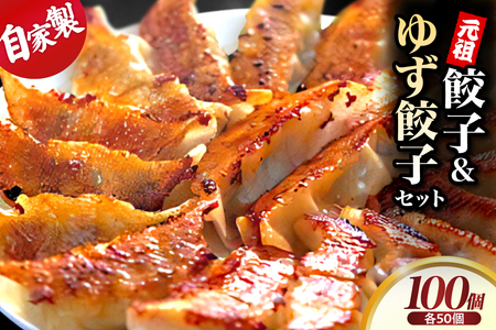 ゆず餃子と元祖プレーン餃子の手作り2種盛冷凍餃子50個入り ２セット【大阪府吹田市】焼き餃子 水餃子 揚げ餃子 蒸し餃子 