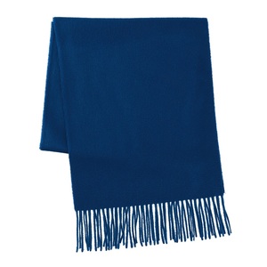 カシミヤ100% ウェーブマフラー ブルー｜高級素材 軽量 なめらかな肌触り 寒さ対策 確かな技術 日本製 [4024]