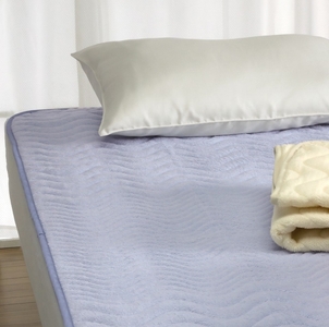 ROMANCE パイル綿100% タオル地 敷きパッド シングル ブルー 31301530｜ふんわりやわらか 綿100% タオル地 敷パッド 洗濯可能 [4068]