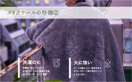 SERENE メリノウールニューマイヤー ハーフ グレー LP-174004GY-A｜軽くて 心地よい 上質 シンプル 毛布 羊毛 天然繊維 調湿機能 防臭効果 お洗濯可 [4590]