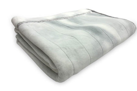 洗える ボリューム満点 マイヤー衿付合わせ毛布 シングルサイズ(約140×200cm) MS-152 グレー [4496]