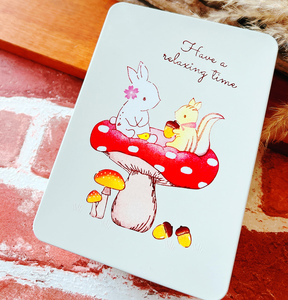 うさぎとリスの秋のクッキー缶 [4628]