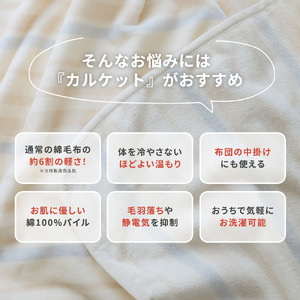 日本製軽(カル)コットンケット ふんわり軽くてあったかい [シングル／モカストライプ] VK402-4 [4646]