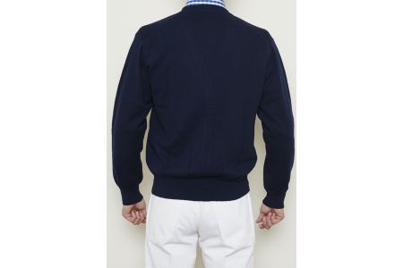 日本製 カシミヤ100% カーディガン ネイビー Lサイズ [2526]