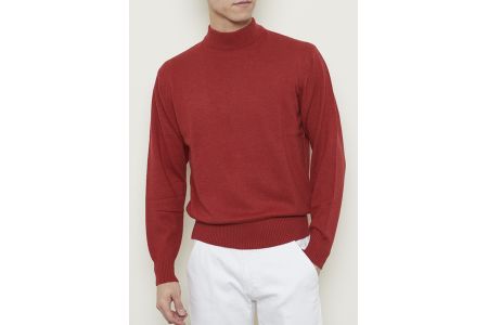 日本製 カシミヤ100% ハイネック 赤 2Lサイズ [2533] 10,640円