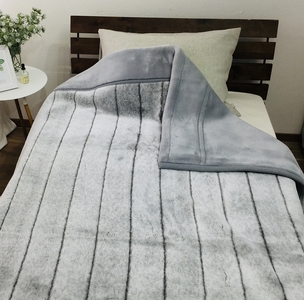 ボリューム マイヤー2枚合わせ毛布 シングル グレー JY-2401GY [4789]