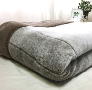 ボリューム マイヤー2枚合わせ毛布 シングル ベージュ JY-2401BE [4790]