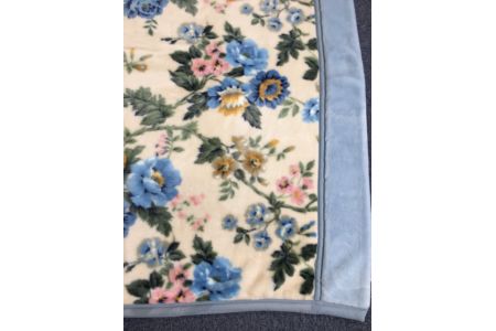 マークの 日本製 アクリル マイヤー毛布 シングル ブルー 1枚 (新合繊