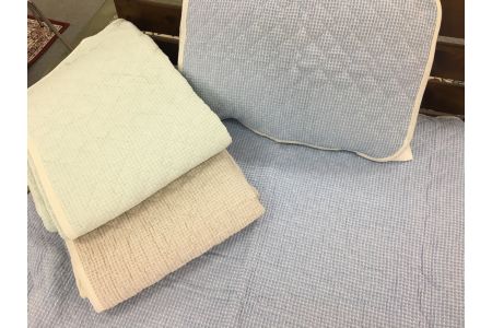 綿100%ワッフル敷パッド ダブル グリーン [0506]