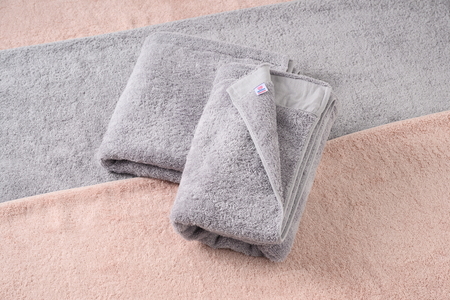 ジャストフィットバスタオル2枚組ブルーグレー ｜ バスタオル