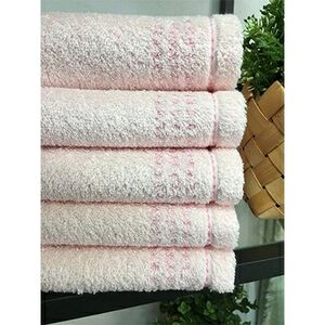 オーガニックコットン フェイスタオル 5枚組 ピンク 約34×80cm通常サイズ | フェイスタオル [0556]