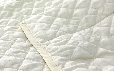 コットン大好き 丸洗いOK 肌掛けキルトケット(綿100%)シングル 生成り RK-1