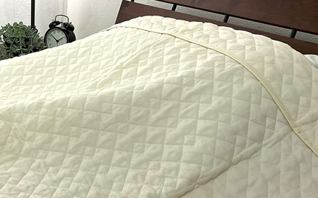 コットン大好き 丸洗いOK 肌掛けキルトケット(綿100%)シングル 生成り RK-1