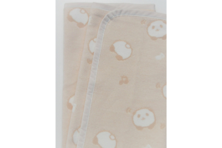 ベビー綿毛布(パンダ柄)ベージュ・85×115cm・毛布の町泉大津産 N-PANDA [0714] | ベビーブランケット ベビーブランケット