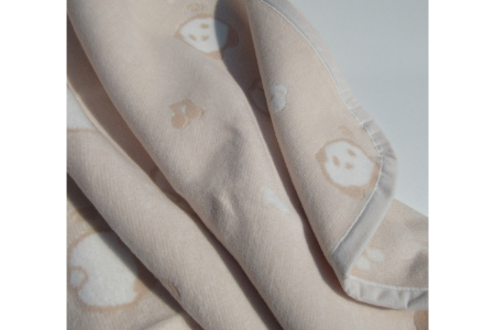 ベビー綿毛布(パンダ柄)ベージュ・85×115cm・毛布の町泉大津産 N-PANDA [0714] | ベビーブランケット ベビーブランケット