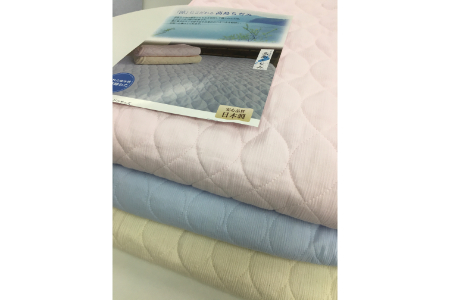 日本製 綿100% 敷きパッド 高島ちぢみ脱脂綿わた入り シングルサイズ ピンク系 [0742]