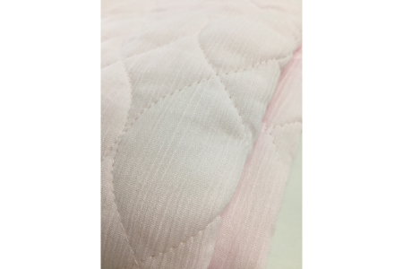 日本製 綿100% 敷きパッド 高島ちぢみ脱脂綿わた入り シングルサイズ ピンク系 [0742]