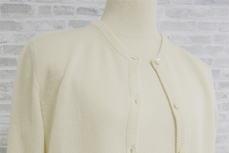 希少ベビーカシミヤ100％ 女性 カーディガン L ホワイト 1枚 20402L WH [0896]