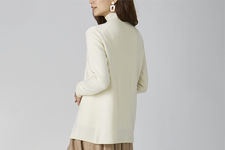 希少ベビーカシミヤ100％ 女性 カーディガン L ホワイト 1枚 20402L WH [0896]