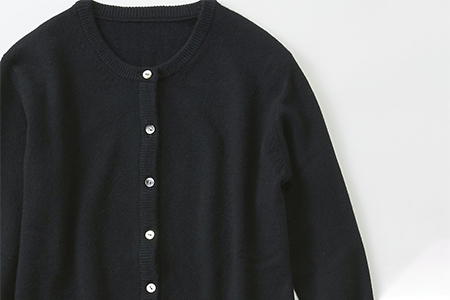 希少ベビーカシミヤ100％ 女性 カーディガン L ブラック 1枚 20402L BK [0900]