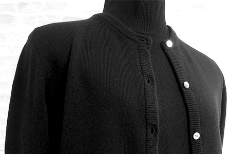 希少ベビーカシミヤ100％ 女性 カーディガン L ブラック 1枚 20402L BK [0900]