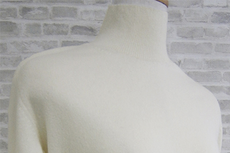 希少ベビーカシミヤ100％ 女性ハイネック セーター L ホワイト 1枚 20401L WH [0904]