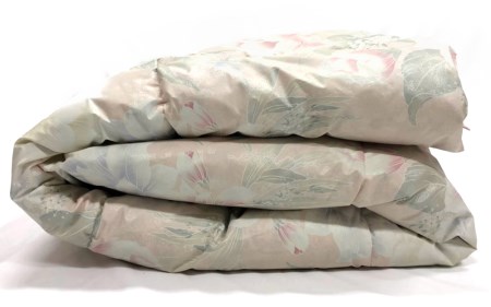 ホワイトダックダウン 50%入り(1.0kg使用) 羽毛ふとん シングルサイズ ピンク色 FNU002 [4613]