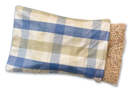 寝て味わう大自然 ひのき枕 ブルーチェック 枕カバー付き [2354]