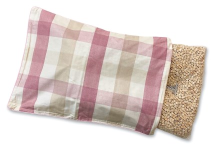 寝て味わう大自然 ひのき枕 ピンクチェック 枕カバー付き [2355]