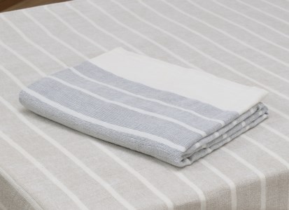 オーガニックコットン タオルシーツ シングル 145×230cm しまふわ グレー SNS-12GY [4793]