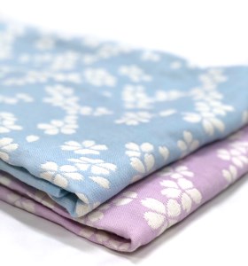 コットン ジャカード織 やわらか五重ガーゼひざ掛け 約70×100cm ブルー色 FNG007 [3238]