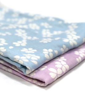 コットン ジャカード織 やわらか五重ガーゼひざ掛け 約70×100cm パープル色 FNG007 [3239]