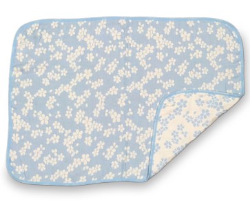 コットン ジャカード織 五重ガーゼハーフケット 約100×140cm ブルー色 FNG-008 [3240]