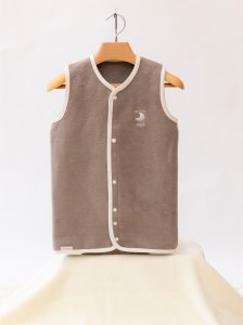 綿毛布スリーパー 2way仕様で暖か(Sサイズ) ブラウン×ホワイト 毛布の町(泉大津産) sleeper-s [3357]