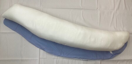 バナナ型 抱き枕 1個 特大160cm 綿100%の専用カバー (ファスナー式) ブルー 2枚付 [3574]