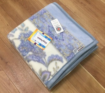 日本製 丸洗いOK マイヤー毛布 シングル ブルー 1枚 (新合繊ニューマイヤー毛布) 1185BL｜寒さ対策 あったかい 毛布 洗濯可能 [3721]