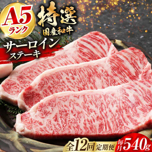 【全12回定期便】国産和牛特上サーロイン ステーキ 180g×3枚[AOAI028] サーロイン