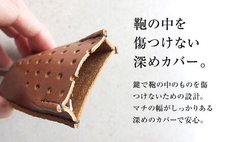 手縫いレザーキーケース25ドット アンティークブラウン[AOBI029] 革小物