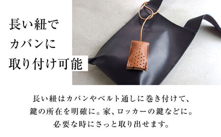 手縫いレザーキーケース25ドット アンティークブラウン[AOBI029] 革小物