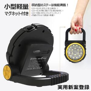 充電式LED 20W マグネット内蔵で冷蔵庫に固定できる 投光器 20W 超軽量 小型 軽量 充電式 作業灯 防災 TYPE-C 停電対策 DIY ワークライト LEDライト アウトドア レジャー 防災 釣り コンパクトYC-03W