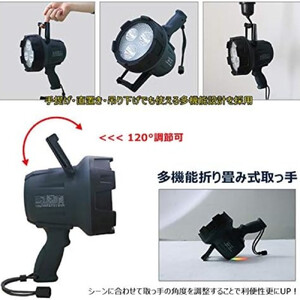 充電式LEDスポットライト 15W USB出力 遠距離照射 狭角15° 懐中電灯 ハンドライト 長距離照射 遠くまで照射 YC-15G