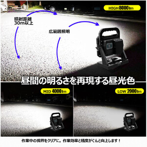 マッチングファイタ-V18 PLUS LITE 80W バッテリ-着脱式 作業灯 マキタバッテリーが使えるライト YC-P80D