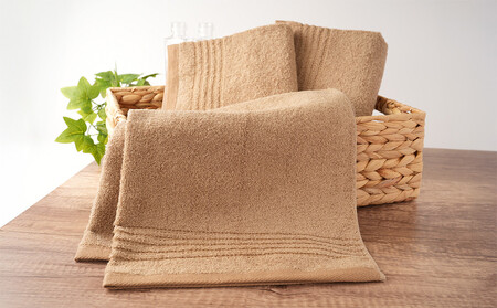 【日本製】ito美人コンパクトバスタオル　ブラウン3枚セット