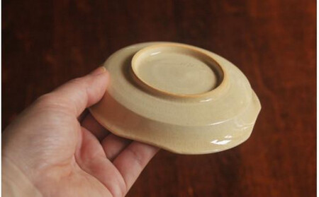 色絵おもだか紋四方小皿5枚【水間焼伏原窯】